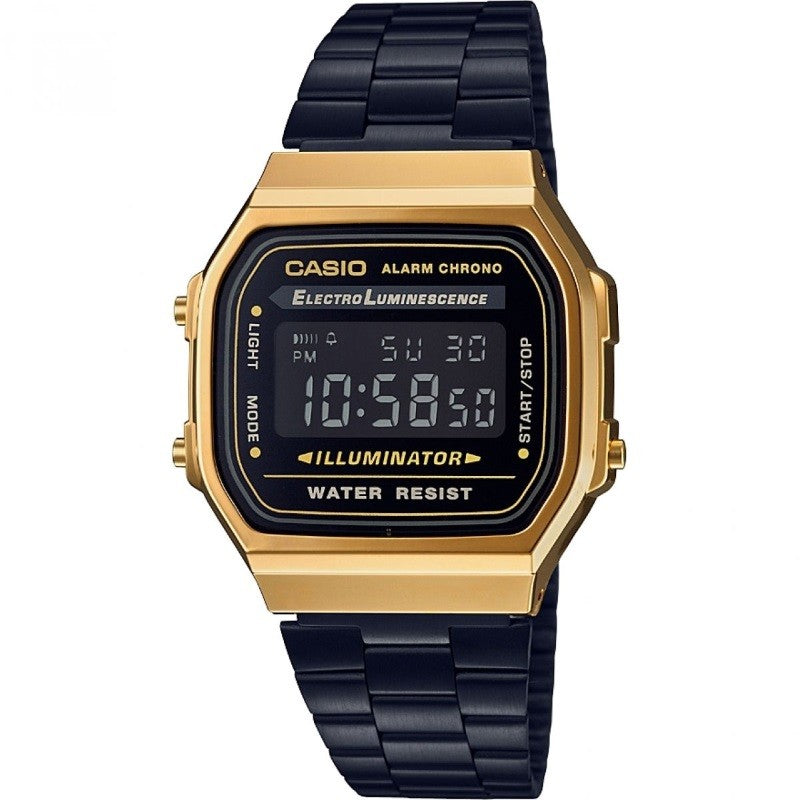 Цифровые наручные часы унисекс, золото - CASIO Vintage A168WEGB-1BEF