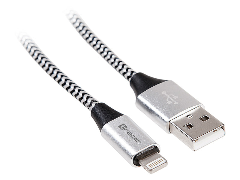 Lighting USB 2.0 cable 1m black/silver, Tracer 46268 