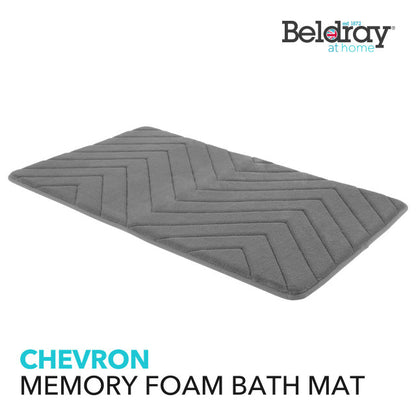 Серый коврик для ванной из пены с эффектом памяти Beldray Chevron