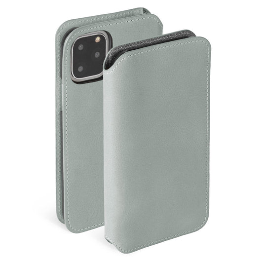 Leather phone case for iPhone 11 Pro, Krusell Sunne, vintage gray