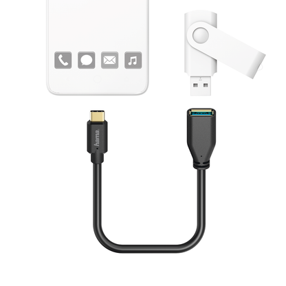 Hama 00178258 Кабель-адаптер OTG USB Type-C 15 см, черный