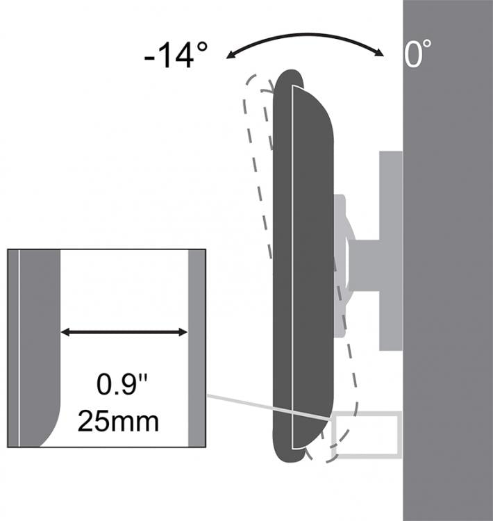 Tiltable LED TV Wall Mount 23"-43", 35kg, Sbox PLB-3422T