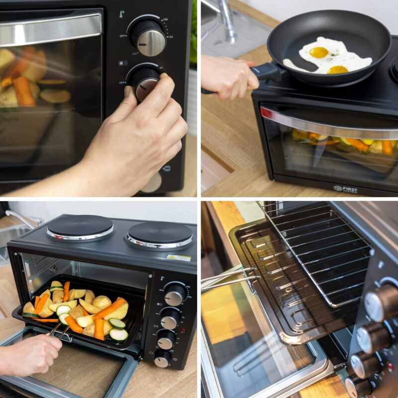 Mini-Oven with Heating Rings, 2000W, Black, Art. 29923-1320