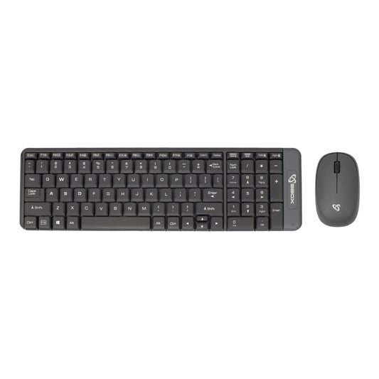 Wireless Keyboard and Mouse Set, Black/Grey - Sbox WKM-22 US