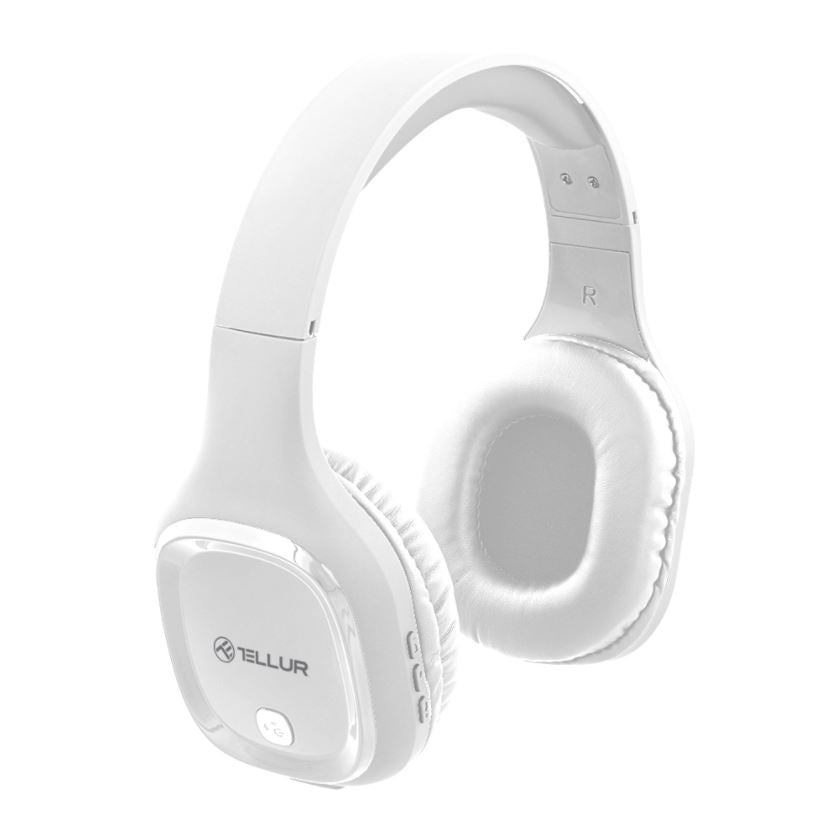 Bluetooth Wireless Headphones with Microphone Tellur Pulse White