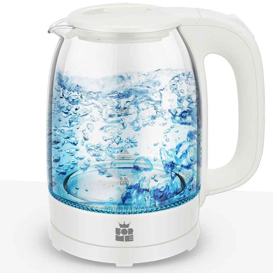 Kettle - 1.7L Borosilicate Glass with Rotating Base and LED Lighting, FORME FKG-102