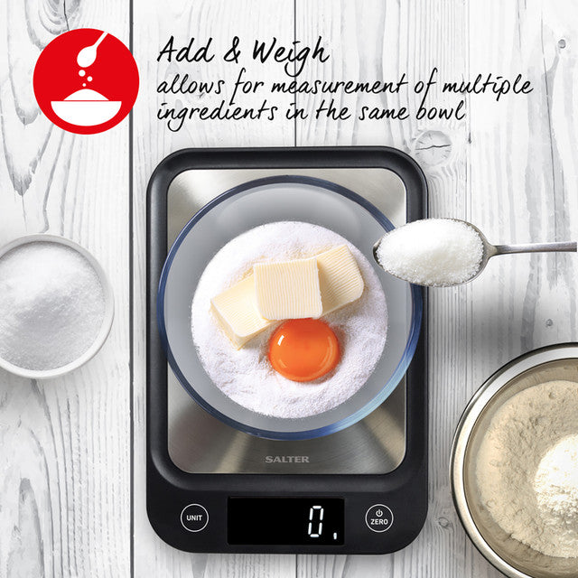 Digital Kitchen Scales with Stainless Steel Platform Salter 1068 BKEU16