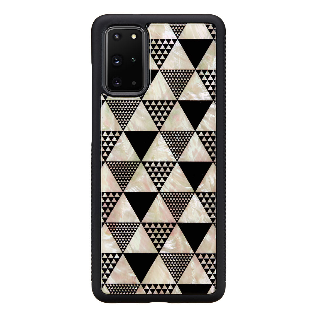 Samsung Galaxy S20+ protective cover, black pyramid pattern