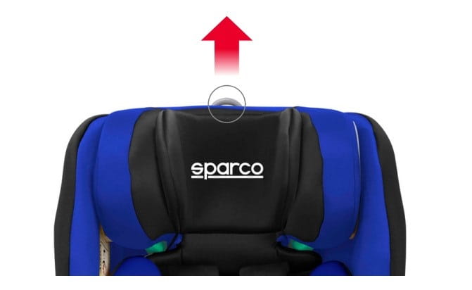 Child seat with 360° rotation and adjustable headrest, Sparco SK6000I-BL