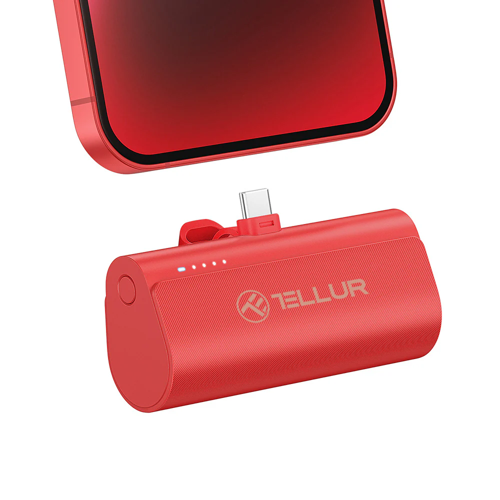 Powerbank Tellur PD202 5000mAh in red color