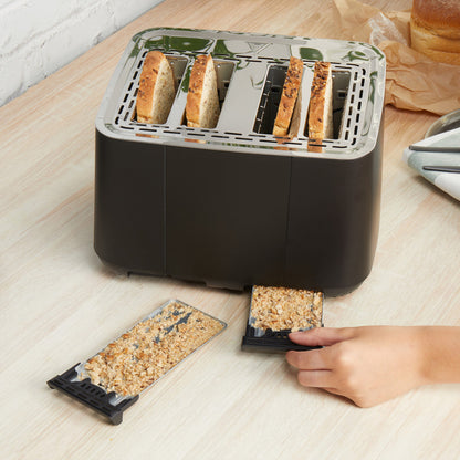 Toast Toaster with Modern Design, 4 Slots - Petra PT5565MBLKVDE