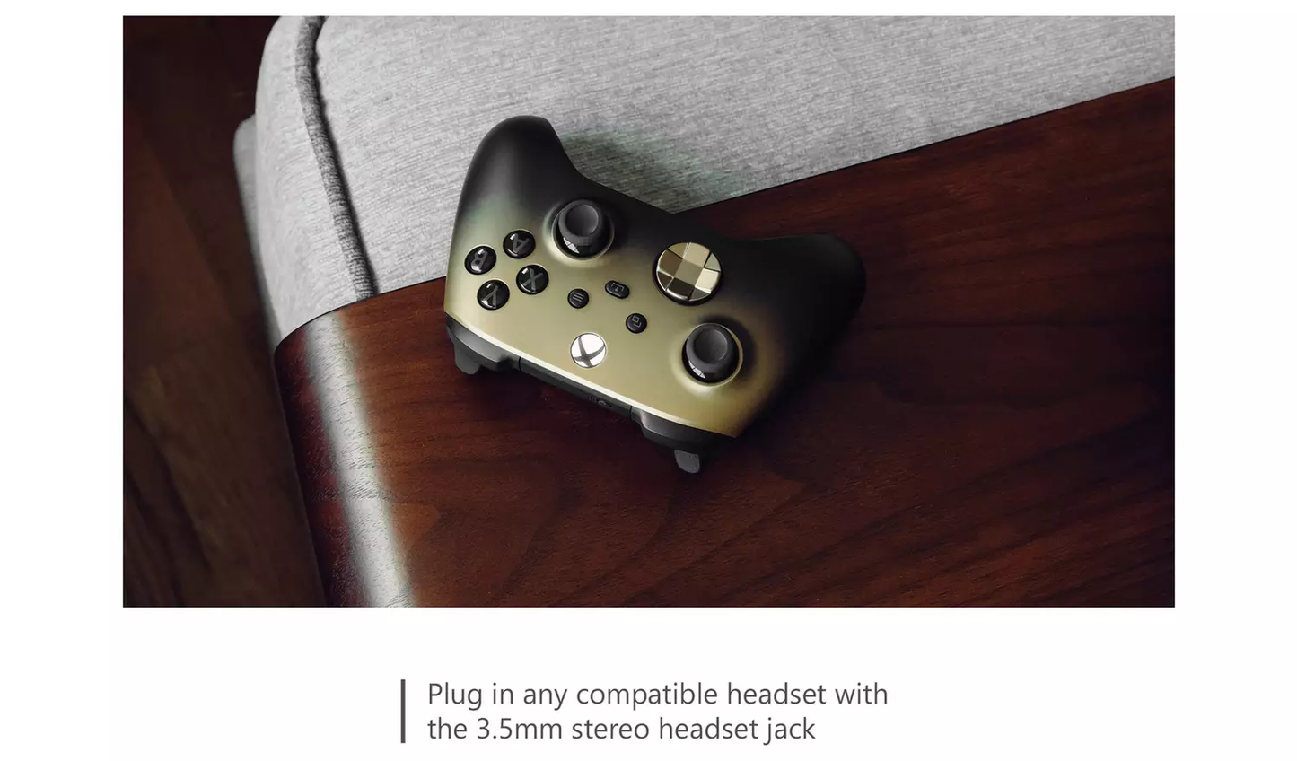 Spēļu vadības pults Zelta Ēna ar Bluetooth un Hibrīda D-pad no Microsoft Xbox Series