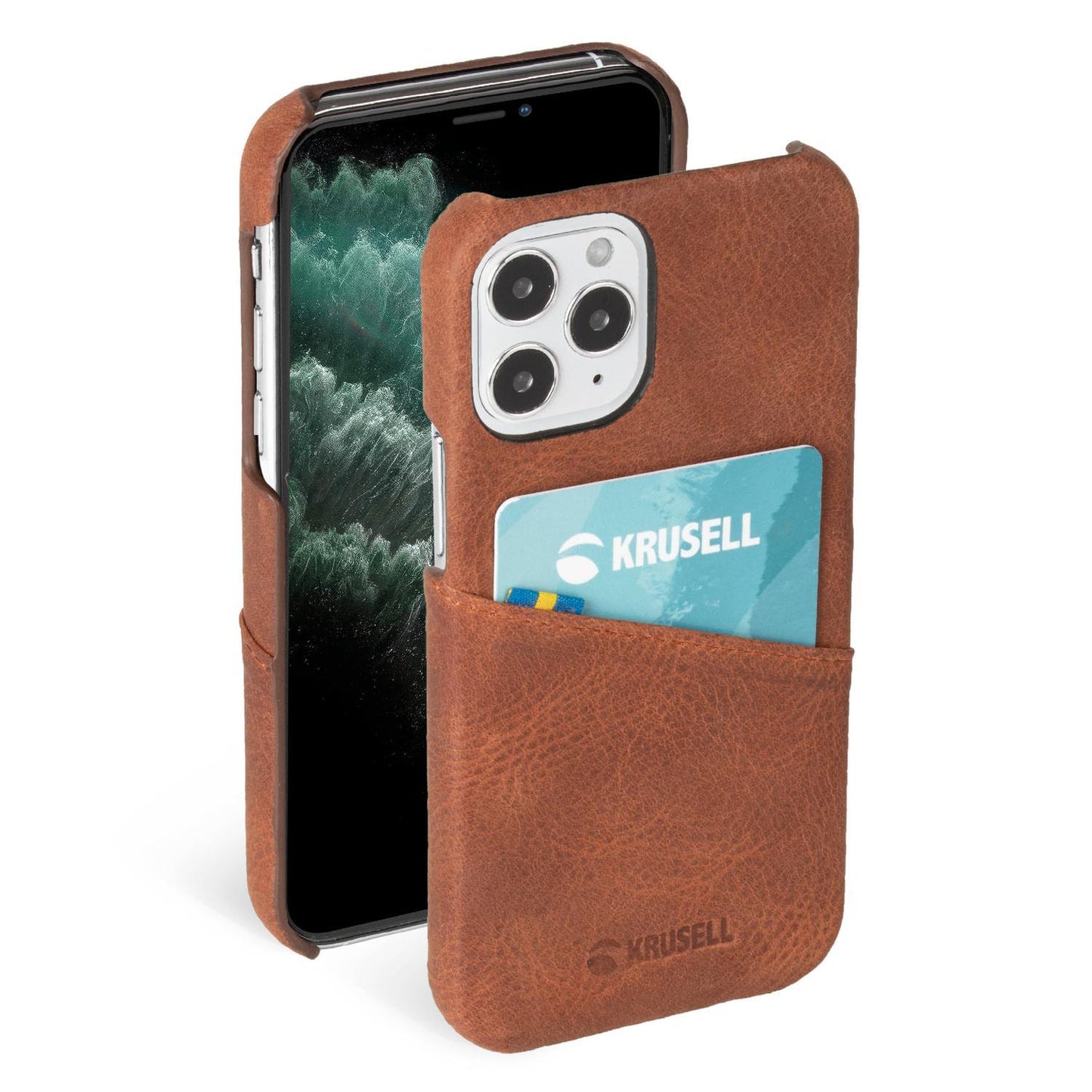 Чехол для телефона с отделением для кредитной карты, винтажная кожа, Krusell iPhone 12 Pro Max