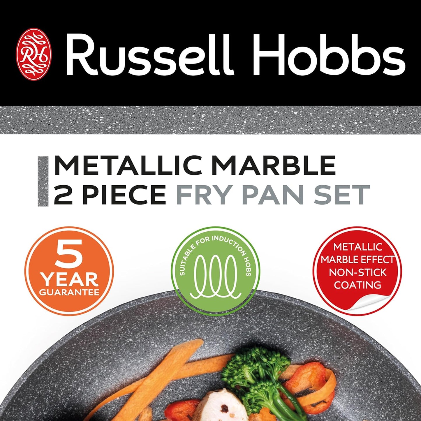 Pannu komplekts 2 gab. Russell Hobbs RH02834EU7 Metallic Marble