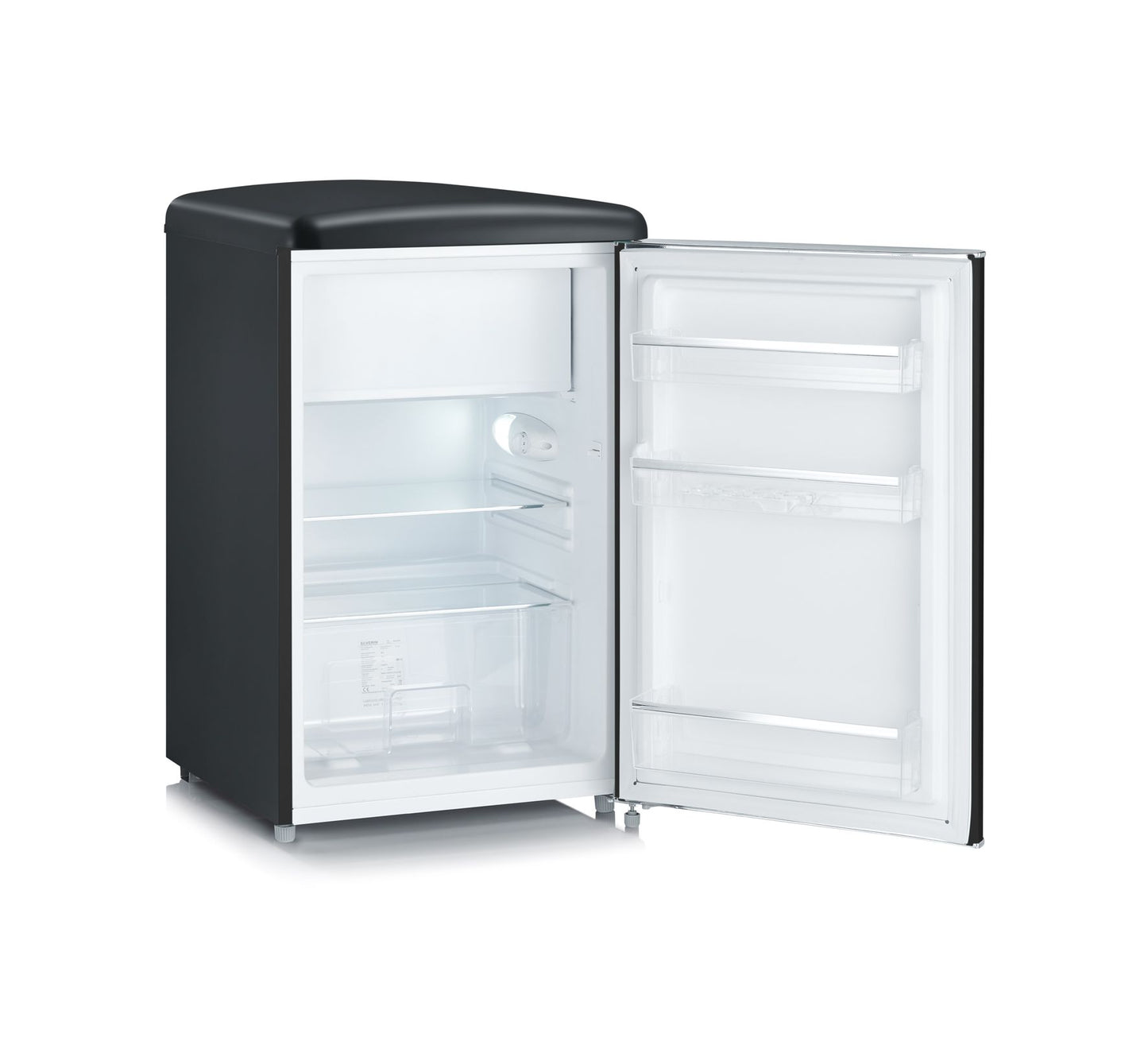 Freestanding black refrigerator with freezer, Severin RKS 8832