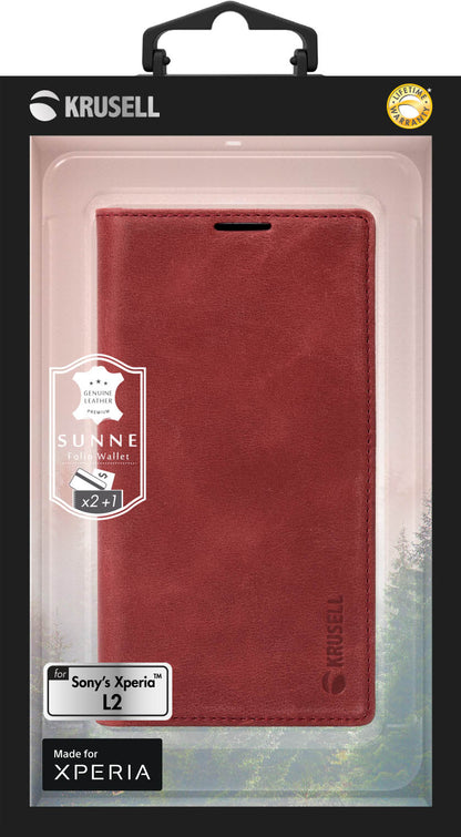 Krusell Sunne 2 Card Foliowallet Sony Xperia L2 vintage red