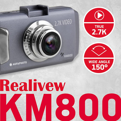 Automašīnas kamera Agfa KM800 Grey 2.7K 30fps