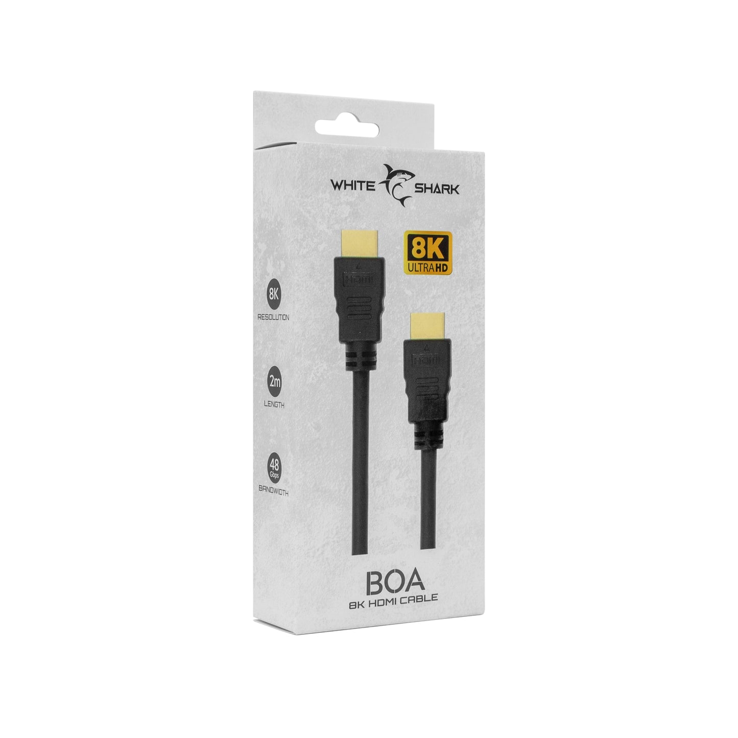 Кабель HDMI, 2 м, 8K, 60 Гц, 48 Гбит/с, Ethernet White Shark BOA