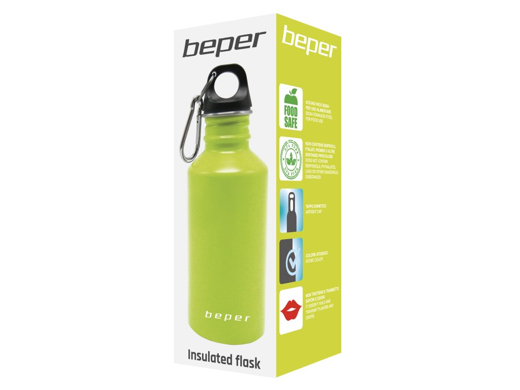 Stainless steel bottle with airtight lid, Beper C102BOT003