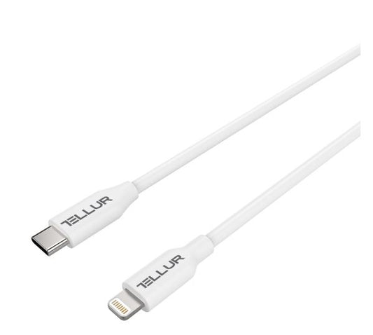 Кабель передачи данных Tellur, сертифицирован Apple MFI, Type-C — Lightning, 1 м, белый