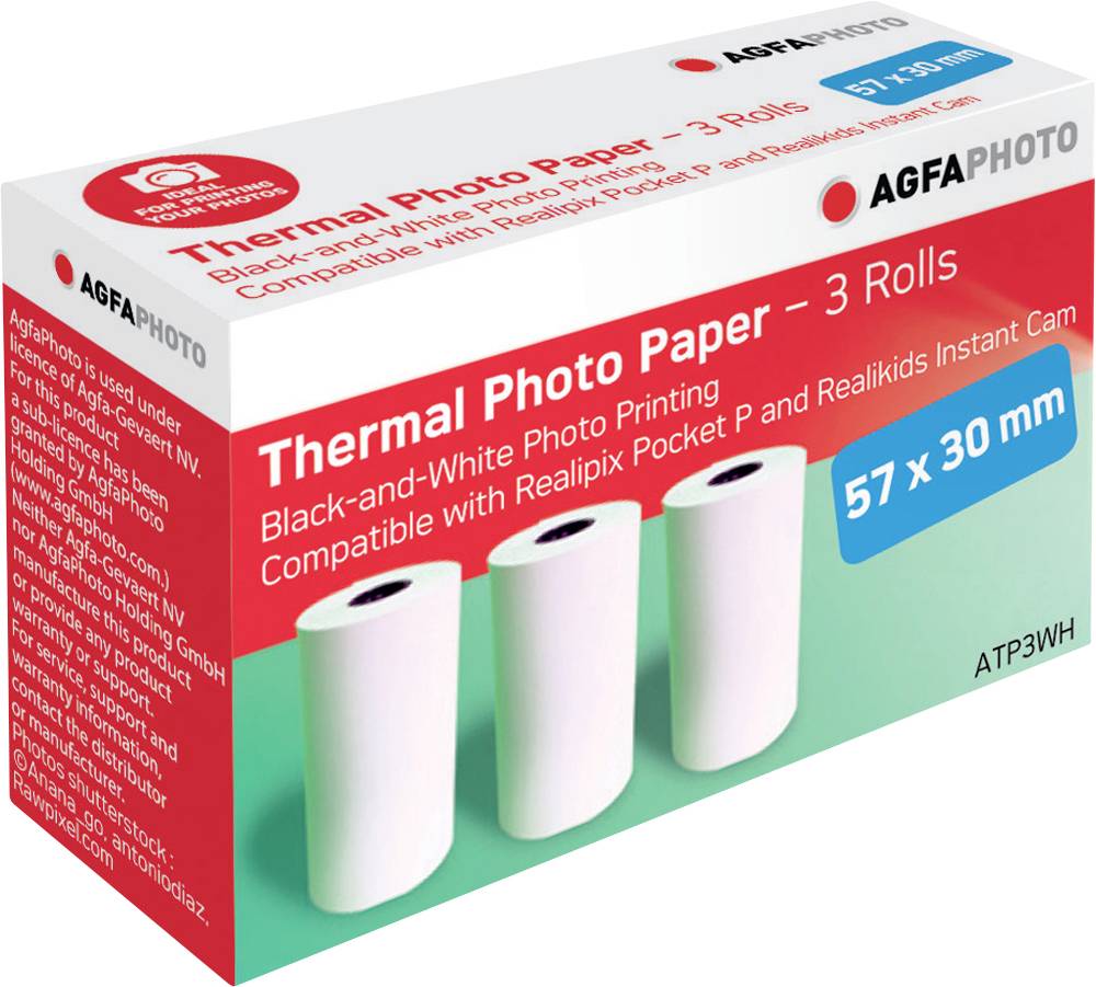 Agfa Thermal Printing Paper ATP3WH - 3 pcs. For printing black and white photos 