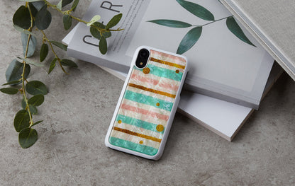 Smartphone cover with mother-of-pearl iPhone XR iKins Mint White