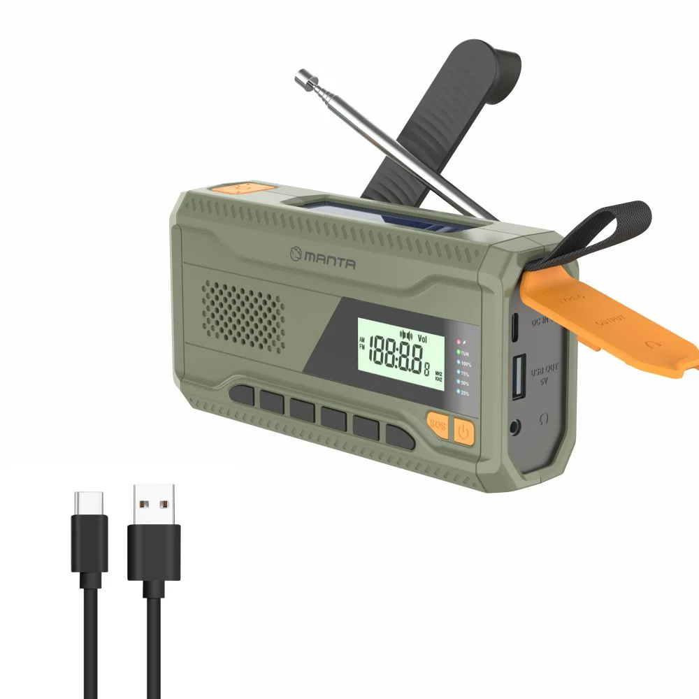 Dynamic FM radio with solar panel and SOS function - Manta RDI401G