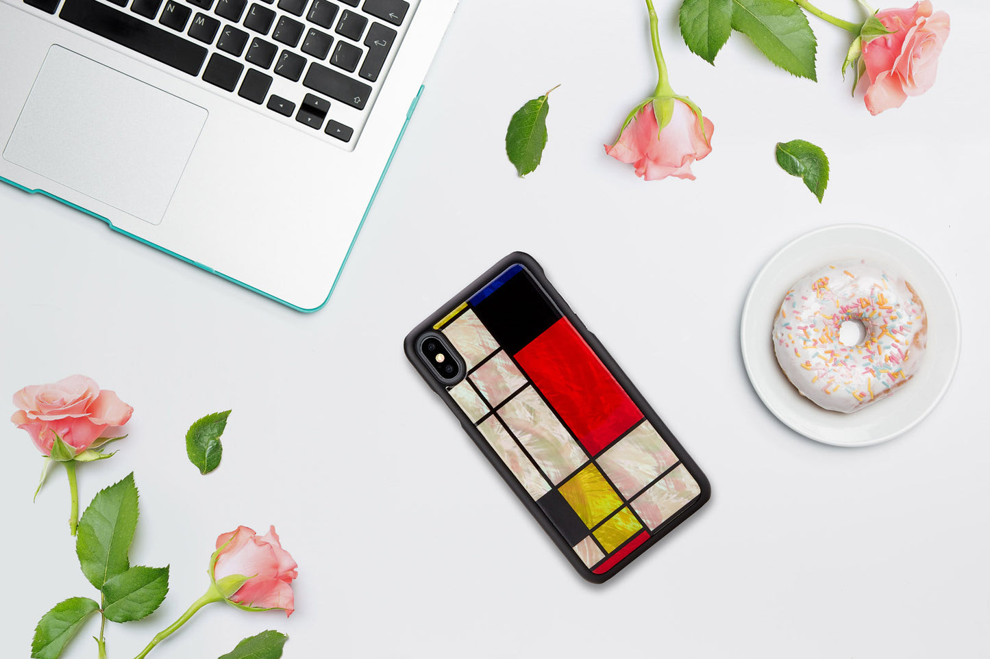 Smartphone cover for iPhone XS Max, black mondrian, iKins