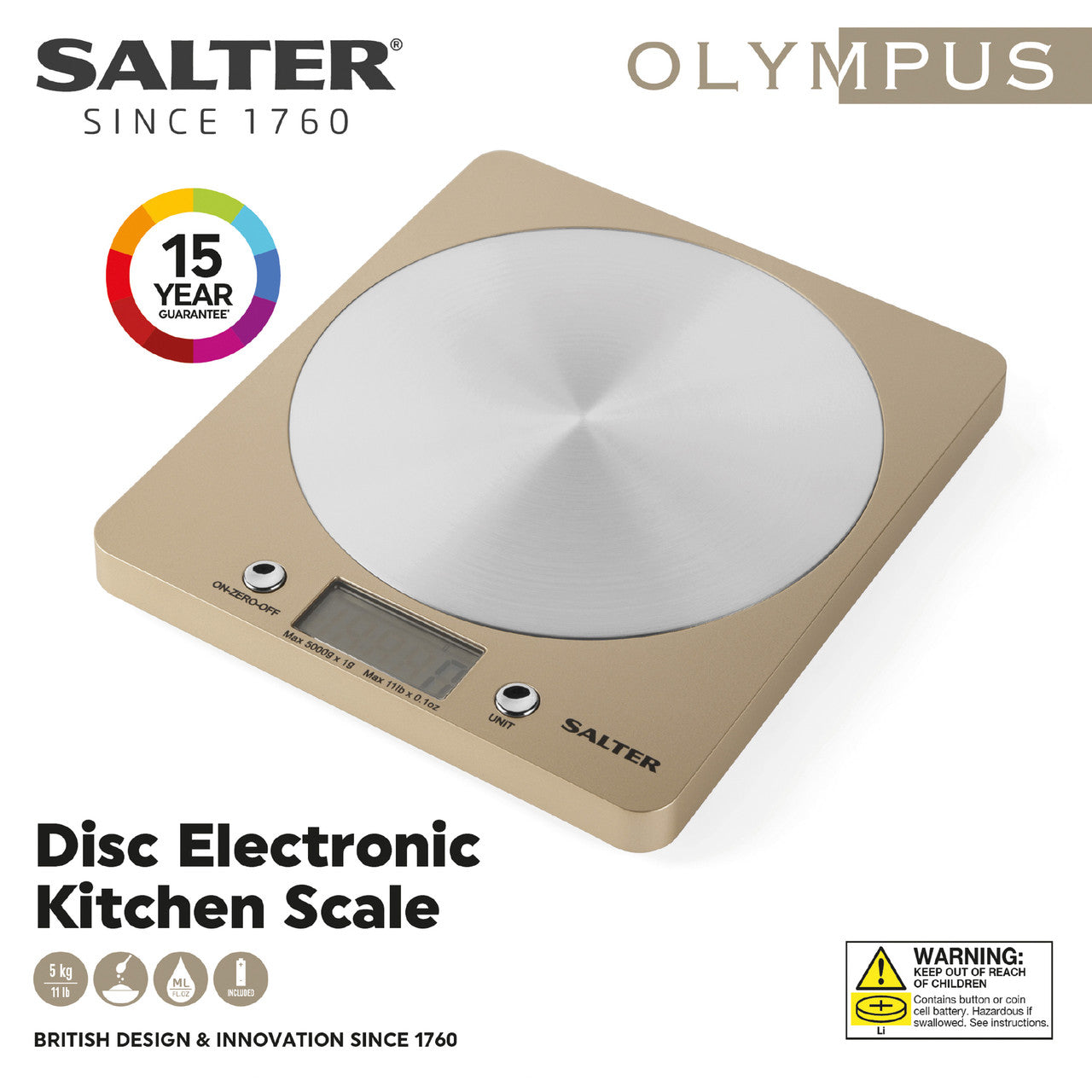 Gold Electronic Kitchen Scale Salter Olympus 1036