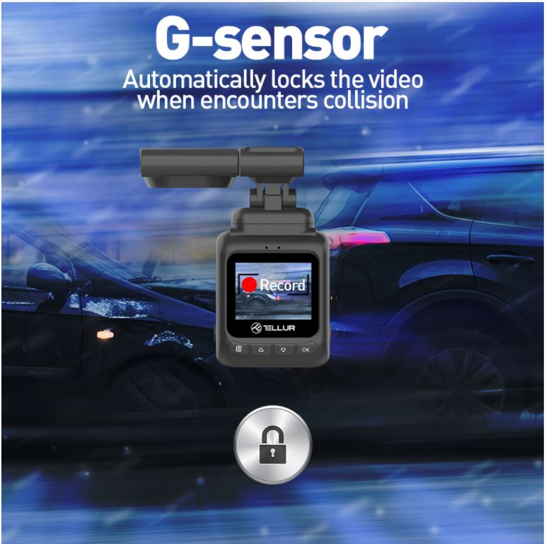 Automašīnas videoreģistrators ar FullHD 1080P un GPS Tellur Dash Patrol DC2