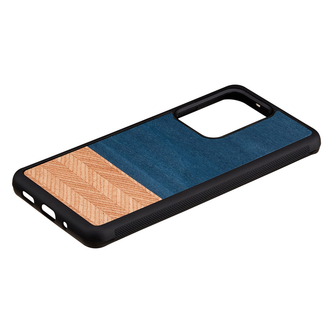 Galaxy S20 Ultra protective cover, black denim – MAN&amp;WOOD