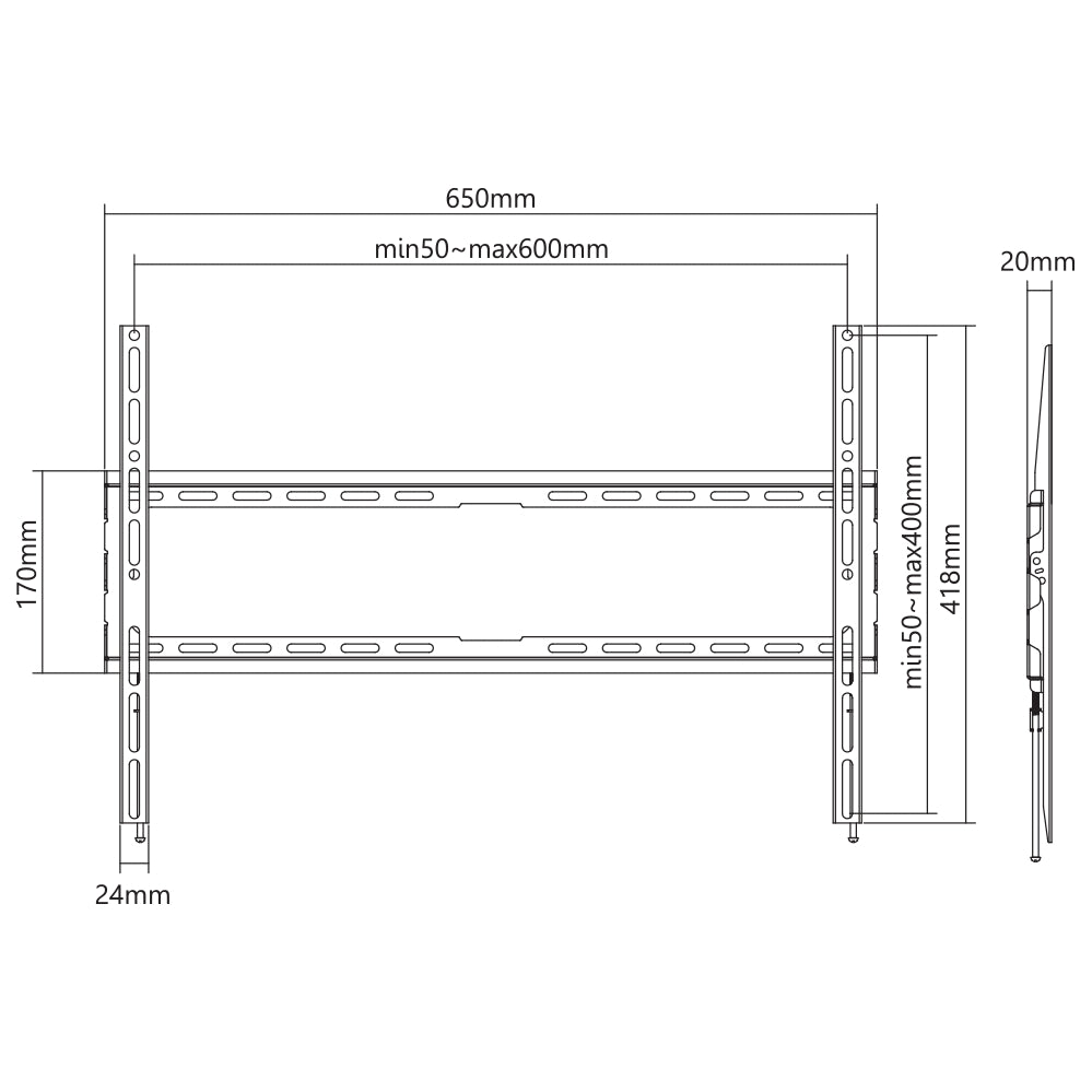 Televizora Sienas Stiprinājums 37''-80'' (45kg) Sbox PLB-2264F-2