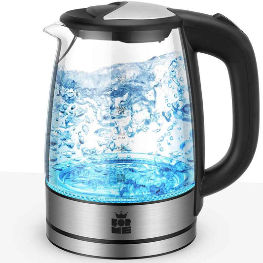 Kettle - 1.7L Borosilicate Glass with LED Lighting and Rotating Base, FORME FKG-327