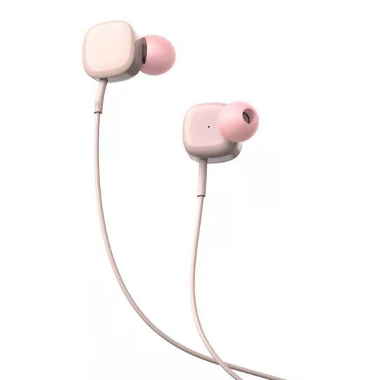 Wired in-ear headphones with microphone, pink - Tellur Basic Sigma