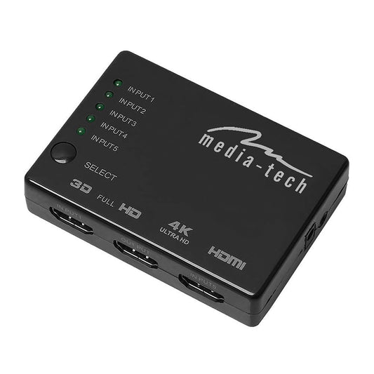 5 Port HDMI Switch with 4K Support. Media-Tech MT5207 5xHDMI Switch 4K