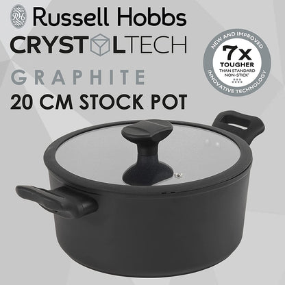 Высокая кастрюля с антипригарным покрытием, Russell Hobbs RH01863EU7 Crystaltech, 20см