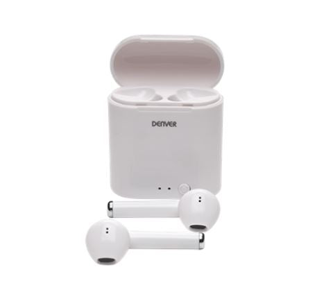 Headphones Denver TWE-36 MK3, White - Wireless Bluetooth and Clear Sound