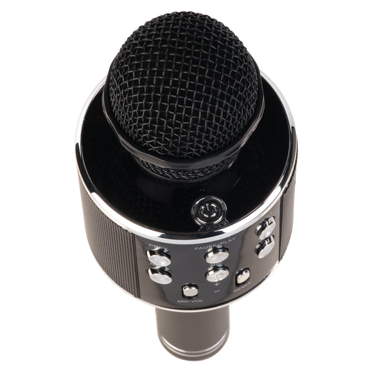 Беспроводной Bluetooth-микрофон для караоке Denver KMS-20BMK2 Черный — громкоговоритель, слот для карты USB/SD, воспроизведение MP3