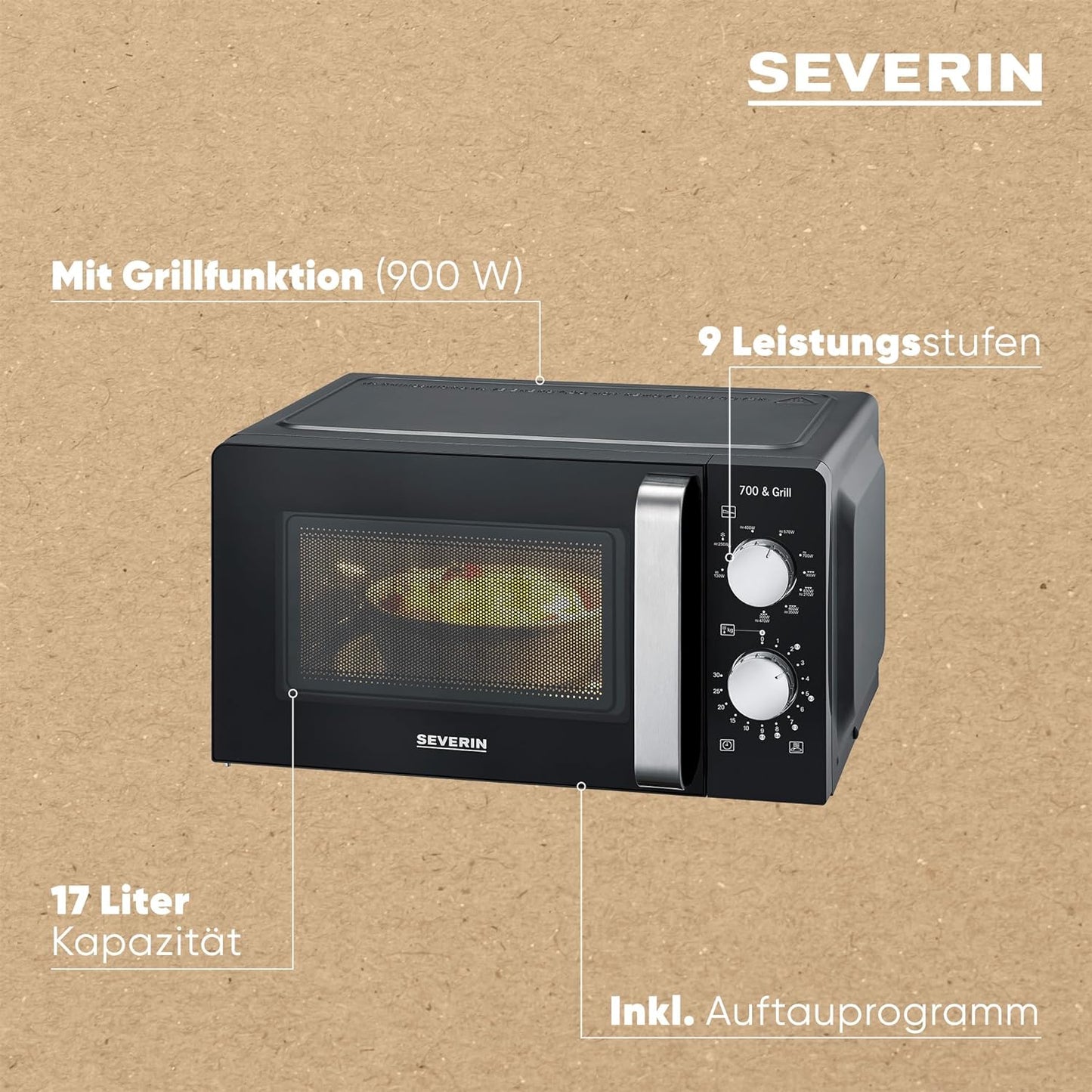 Microwave Severin MW 7781 25L, Grill, 900W, Super Hot Air Function