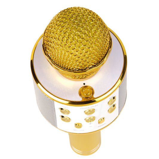 Wireless Bluetooth Karaoke Microphone with Speaker, USB/SD, Denver KMS-20GMK2 Gold