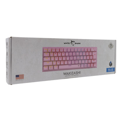 Wakizashi klaviatūra rozā ar Blue Switches. White Shark GK-002421