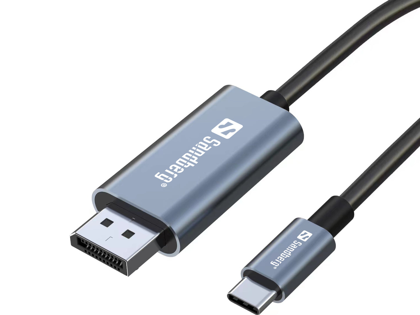 USB-C to DisplayPort cable, Sandberg 136-51, 2 meters, aluminum housing, 4K@60Hz
