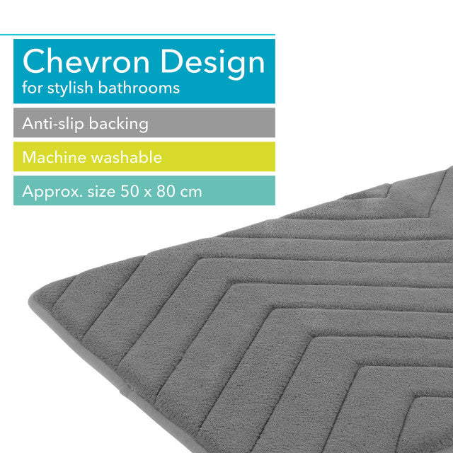 Beldray MFBEL22511GRYEU7 Chevron Bathmat grey