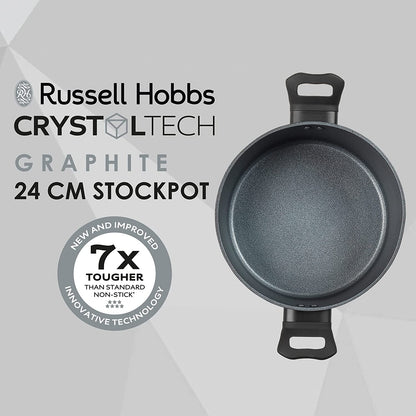 Высокая кастрюля с антипригарным покрытием, Russell Hobbs RH01864EU7 Crystaltech, 24см