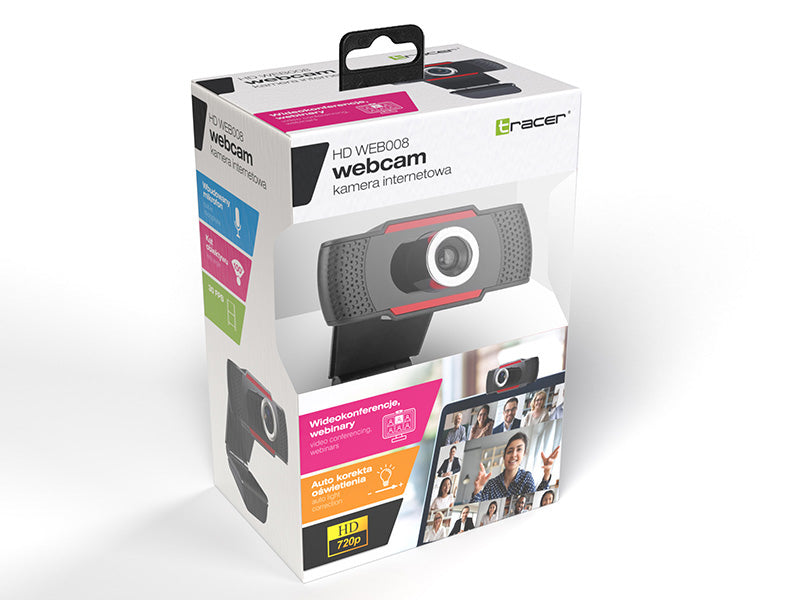 HD tīmekļa kamera ar integrētu mikrofonu, Tracer WEB008, 720p izšķirtspēja, USB 2.0