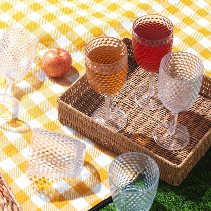 Set of 4 wine glasses, diamond design, Cambridge Fete