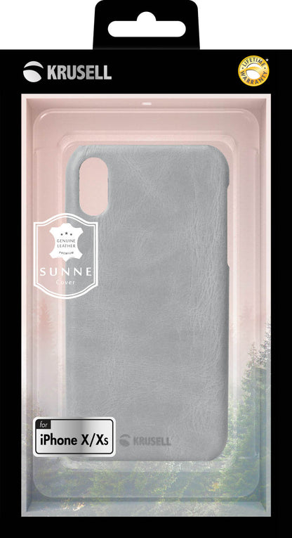 iPhone XS case, vintage gray, Krusell Sunne