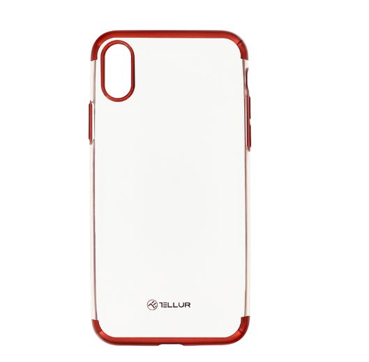 Silicone cover with colored edge for iPhone X/XS, Tellur, red