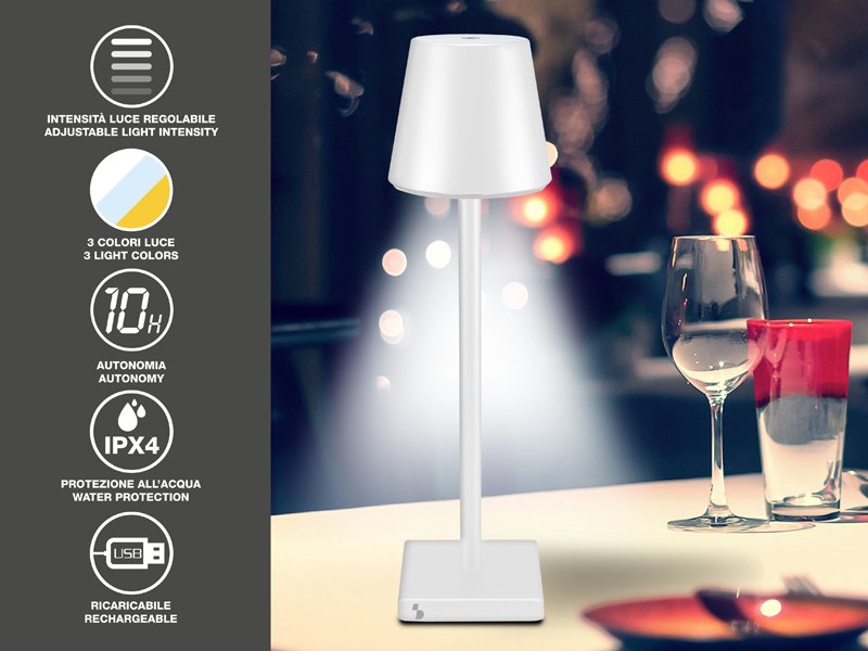 Rechargeable table lamp with touch switch Beper P201UTP102