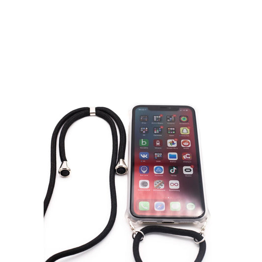 Phone case with cord for Samsung A30s, Evelatus, black transparent